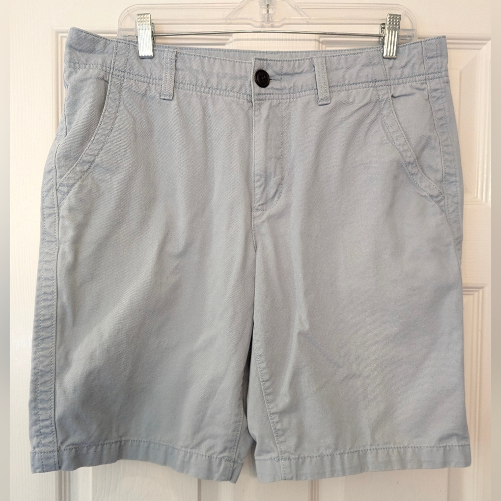 Urban Pipeline blue gray Flat Front Classic Length Khaki cargo cotton Shorts 33W